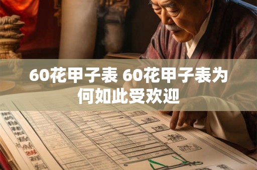 60花甲子表 60花甲子表为何如此受欢迎