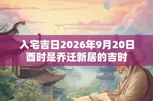 入宅吉日2026年9月20日酉时是乔迁新居的吉时
