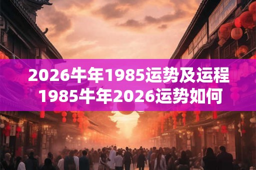 2026牛年1985运势及运程 1985牛年2026运势如何