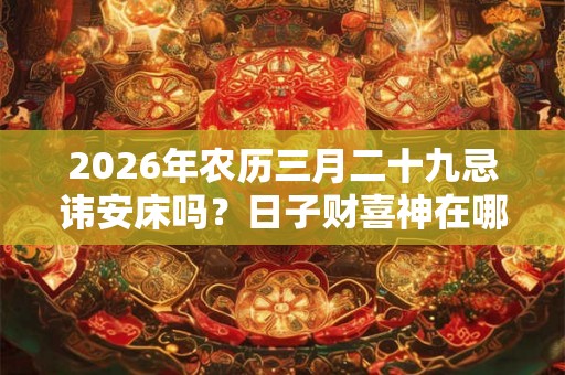 2026年农历三月二十九忌讳安床吗？日子财喜神在哪个位置？