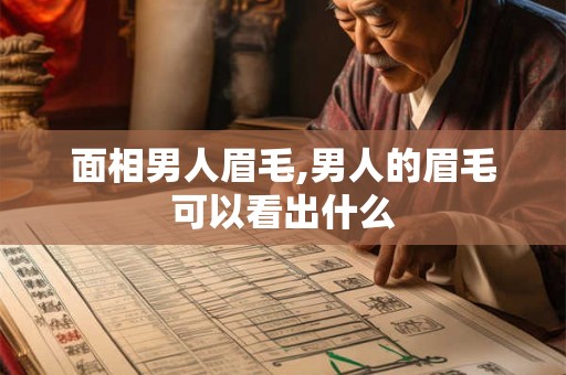 面相男人眉毛,男人的眉毛可以看出什么