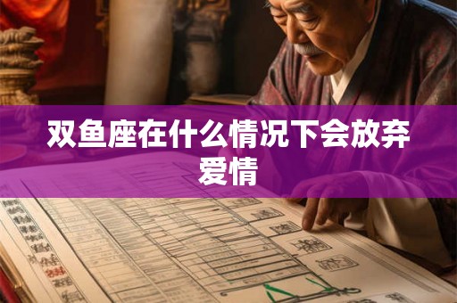 双鱼座在什么情况下会放弃爱情