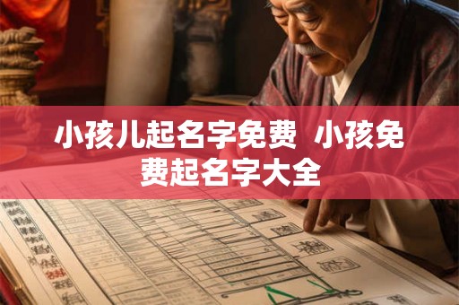 小孩儿起名字免费  小孩免费起名字大全