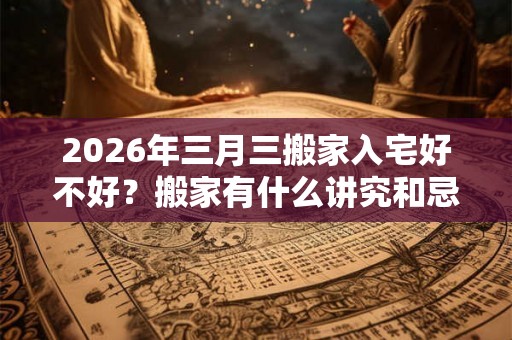 2026年三月三搬家入宅好不好？搬家有什么讲究和忌讳？