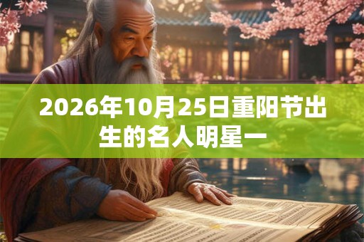 2026年10月25日重阳节出生的名人明星一