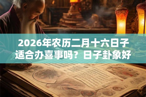 2026年农历二月十六日子适合办喜事吗？日子卦象好吗？