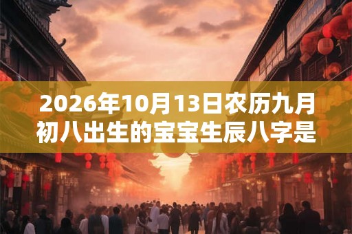 2026年10月13日农历九月初八出生的宝宝生辰八字是什么
