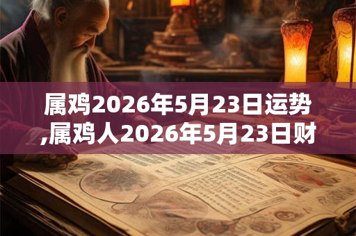 属鸡2026年5月23日运势,属鸡人2026年5月23日财运,生肖鸡2026年5月23日运势