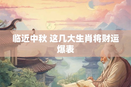 临近中秋 这几大生肖将财运爆表