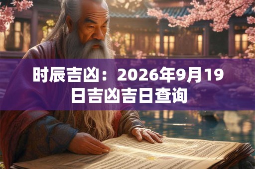 时辰吉凶：2026年9月19日吉凶吉日查询
