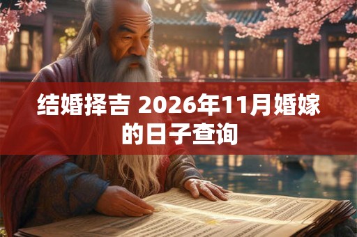 结婚择吉 2026年11月婚嫁的日子查询