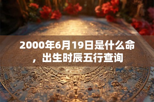 2000年6月19日是什么命，出生时辰五行查询