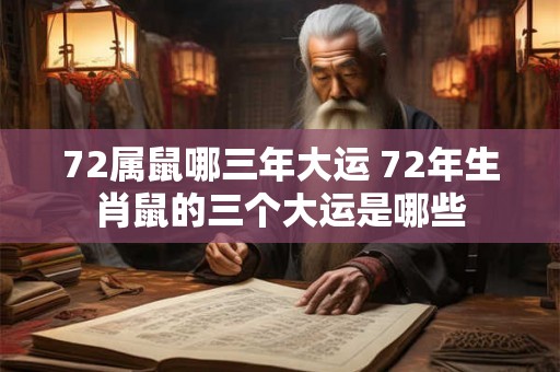 72属鼠哪三年大运 72年生肖鼠的三个大运是哪些