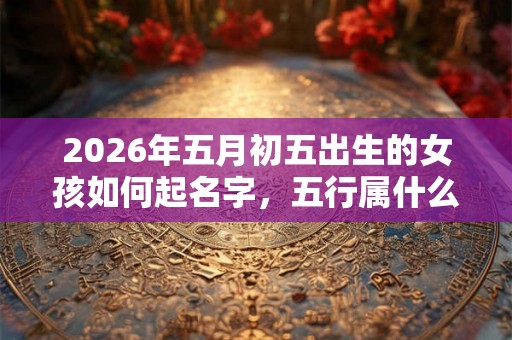 2026年五月初五出生的女孩如何起名字，五行属什么