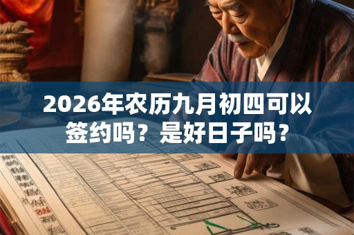 2026年农历九月初四可以签约吗?是好日子吗? 2026年农历九月初四可以签约吗?是好日子吗?