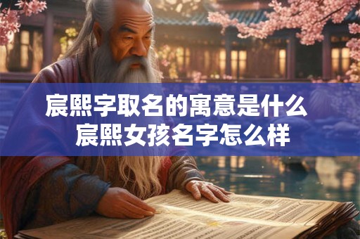 宸熙字取名的寓意是什么  宸熙女孩名字怎么样