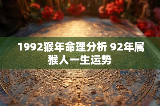 1992猴年命理分析 92年属猴人一生运势