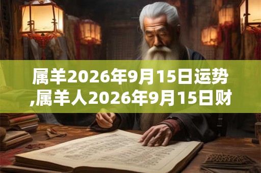 属羊2026年9月15日运势,属羊人2026年9月15日财运,生肖羊2026年9月15日运势
