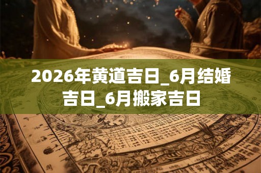 2026年黄道吉日_6月结婚吉日_6月搬家吉日