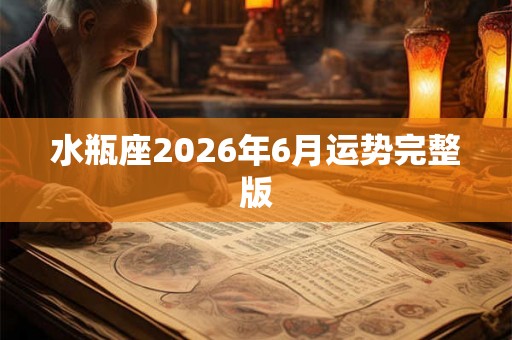 水瓶座2026年6月运势完整版