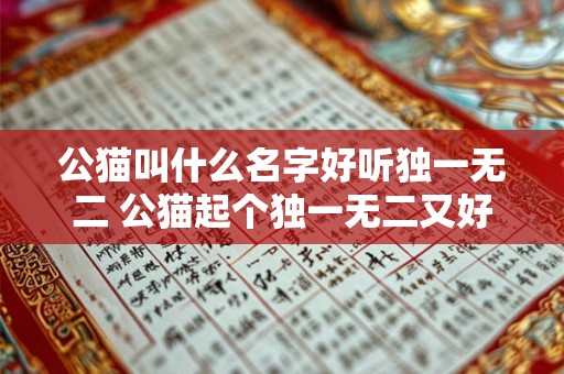 公猫叫什么名字好听独一无二 公猫起个独一无二又好听的名字