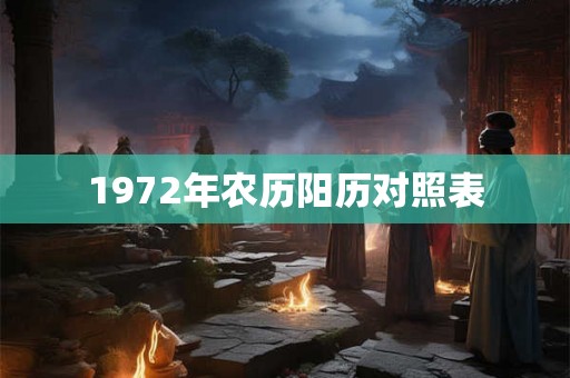 1972年农历阳历对照表