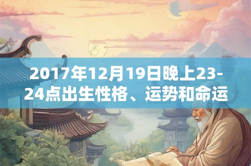 2017年12月19日晚上23-24点出生性格、运势和命运