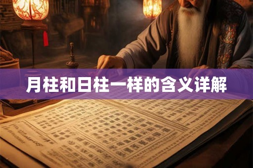 月柱和日柱一样的含义详解