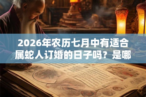 2026年农历七月中有适合属蛇人订婚的日子吗？是哪天？