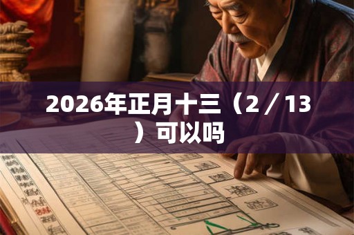 2026年正月十三（2／13）可以吗