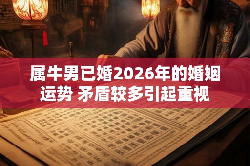 属牛男已婚2026年的婚姻运势 矛盾较多引起重视