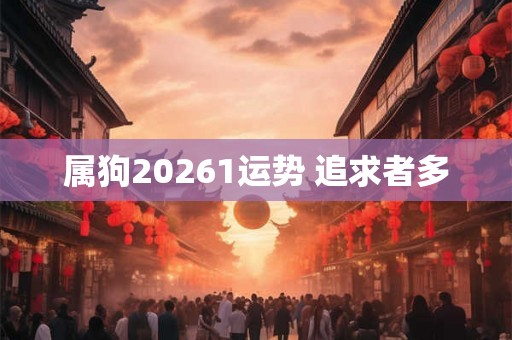 属狗20261运势 追求者多