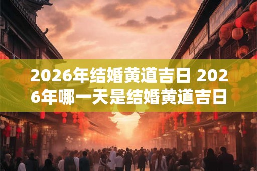 2026年结婚黄道吉日 2026年哪一天是结婚黄道吉日