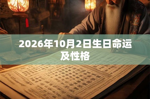2026年10月2日生日命运及性格