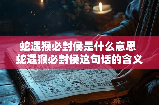 蛇遇猴必封侯是什么意思 蛇遇猴必封侯这句话的含义是什么