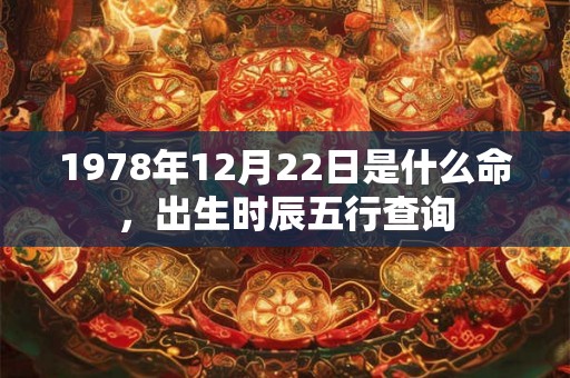 1978年12月22日是什么命，出生时辰五行查询