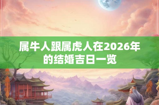 属牛人跟属虎人在2026年的结婚吉日一览