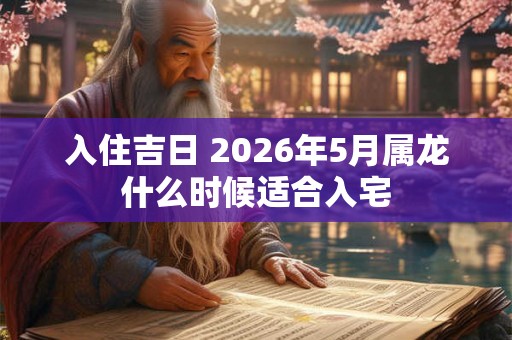 入住吉日 2026年5月属龙什么时候适合入宅