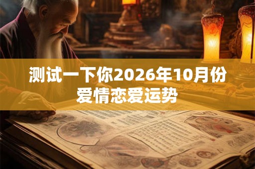 测试一下你2026年10月份爱情恋爱运势