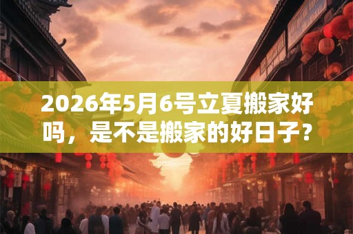 2026年5月6号立夏搬家好吗，是不是搬家的好日子？
