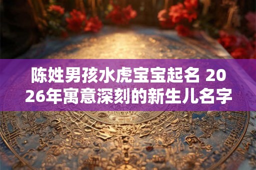 陈姓男孩水虎宝宝起名 2026年寓意深刻的新生儿名字