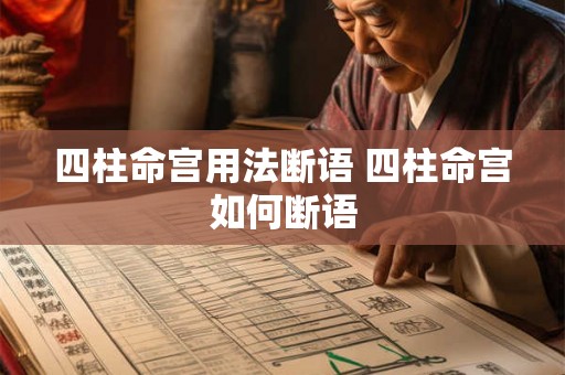 四柱命宫用法断语 四柱命宫如何断语 四柱命宫用法断语 四柱命宫如何断语