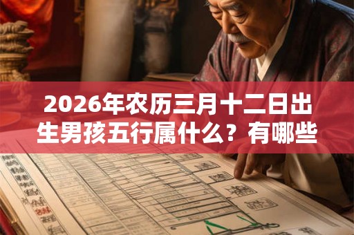 2026年农历三月十二日出生男孩五行属什么?有哪些好听的名字? 2026年农历三月十二日出生男孩五行属什么?有哪些好听的名字?