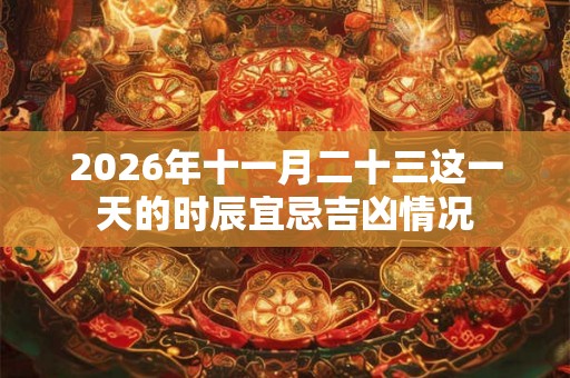 2026年十一月二十三这一天的时辰宜忌吉凶情况
