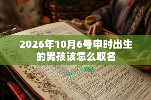 2026年10月6号申时出生的男孩该怎么取名