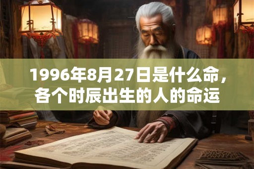 1996年8月27日是什么命，各个时辰出生的人的命运