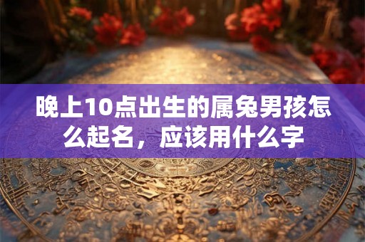 晚上10点出生的属兔男孩怎么起名，应该用什么字