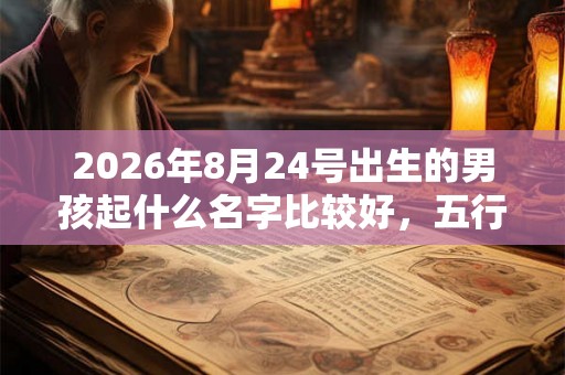 2026年8月24号出生的男孩起什么名字比较好，五行属什么