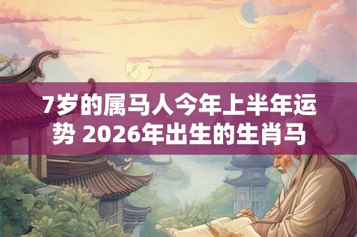 7岁的属马人今年上半年运势 2026年出生的生肖马