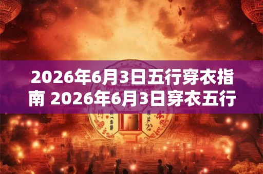 2026年6月3日五行穿衣指南 2026年6月3日穿衣五行应该如何搭配
